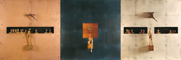 Trittico "Confrontation in Gold, Blue, White" Trittico "Confrontation in Gold, Blue, White"